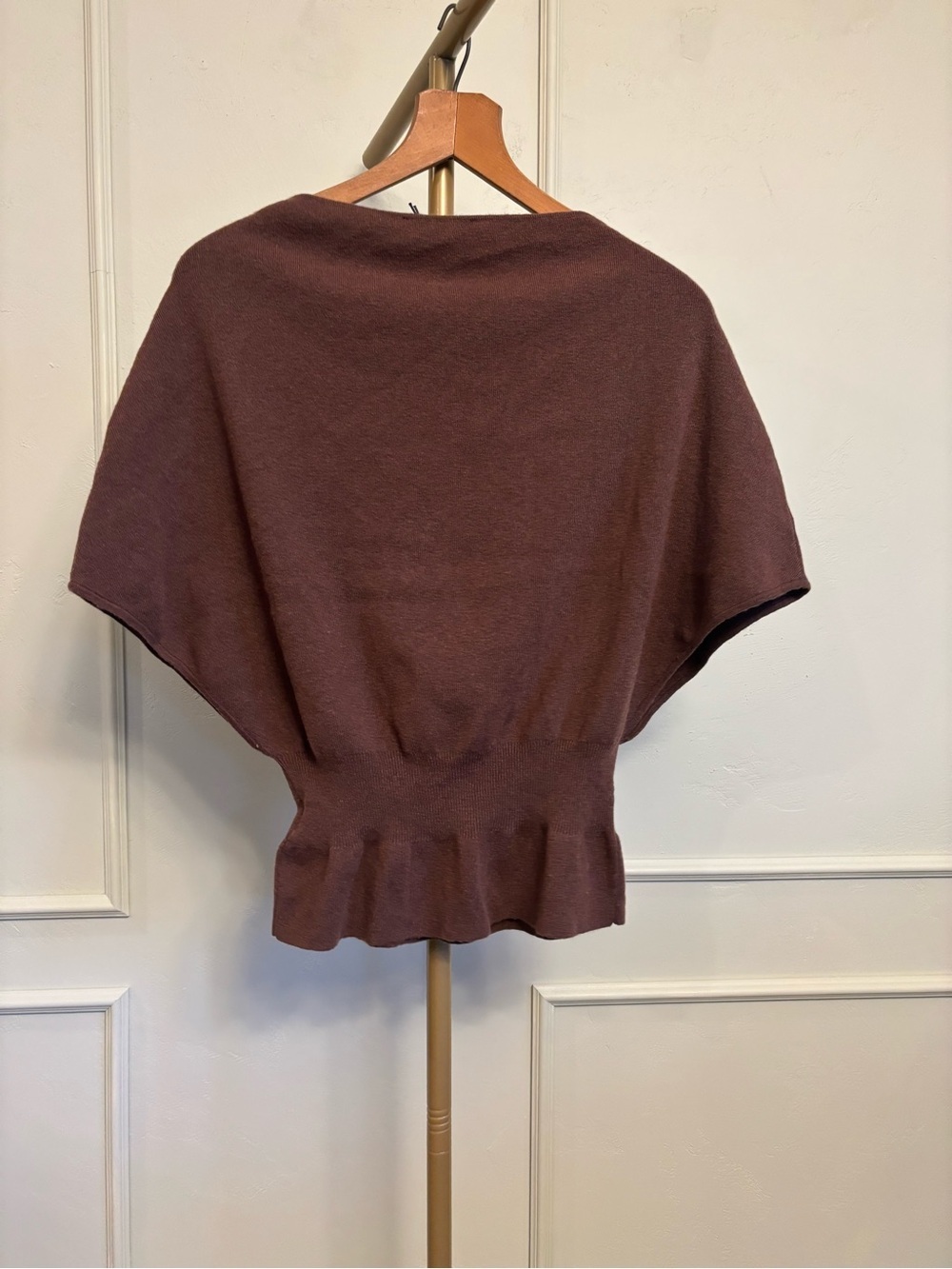 Zara Brown Knit Top - Cape Top - Picture 3 of 4